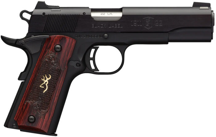 Browning 051851490 1911-22 Black Label Medallion Full Size Frame 22 LR 10+1, 4.25"  Target Crown Barrel, Matte Black Serrated Slide & Aluminum Frame w/Beavertail