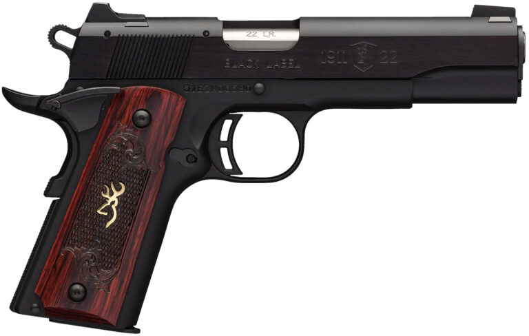 Browning 051851490 1911-22 Black Label Medallion Full Size Frame 22 LR 10+1, 4.25"  Target Crown Barrel, Matte Black Serrated Slide & Aluminum Frame w/Beavertail
