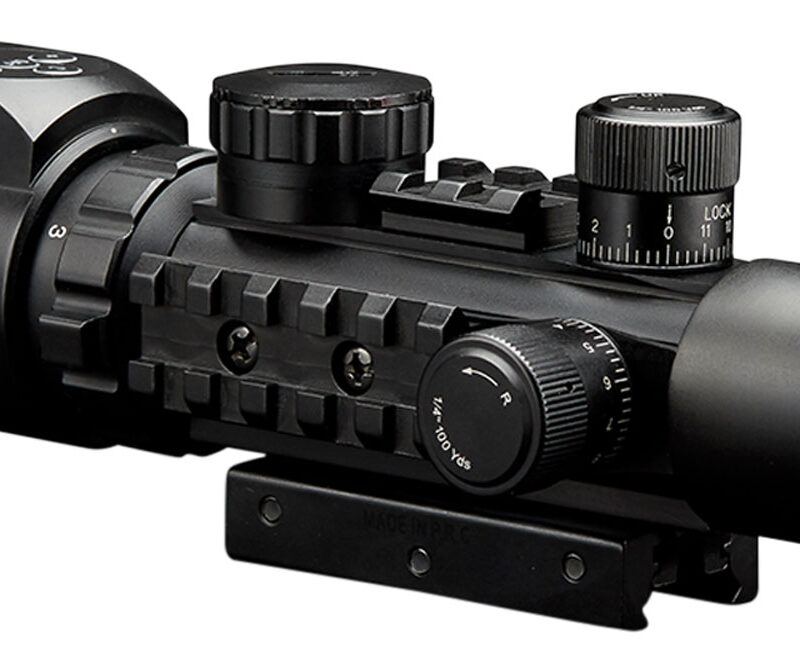 Konus 7170 KonusPro AS-34 Matte Black 2-6x28mm 34mm Tube Dual Illuminated Green/Red Engraved Mil-Dot Reticle Features Bubble Level