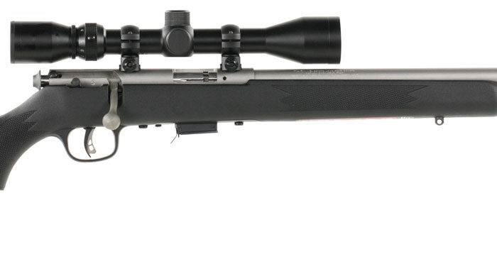 Savage Arms 95200 93 FVSS XP Full Size 22 WMR 5+1 21" Matte Stainless Heavy Barrel, Matte Drilled & Tapped Stainless Steel Receiver, Matte Black Fixed Synthetic Stock, 3-9x40mm Duplex, Right Hand