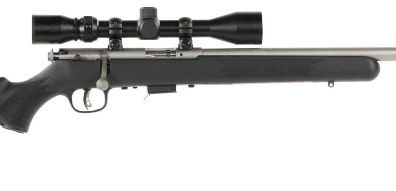 Savage Arms 95200 93 FVSS XP Full Size 22 WMR 5+1 21" Matte Stainless Heavy Barrel, Matte Drilled & Tapped Stainless Steel Receiver, Matte Black Fixed Synthetic Stock, 3-9x40mm Duplex, Right Hand