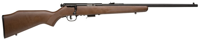Savage Arms 90700 93 G Full Size 22 WMR 5+1 21" Matte Black Sporter Barrel, Matte Black Drilled & Tapped Carbon Steel Receiver, Satin Hardwood Fixed Stock, Right Hand