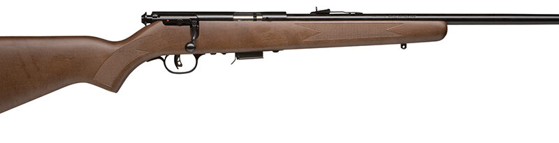 Savage Arms 90700 93 G Full Size 22 WMR 5+1 21" Matte Black Sporter Barrel, Matte Black Drilled & Tapped Carbon Steel Receiver, Satin Hardwood Fixed Stock, Right Hand