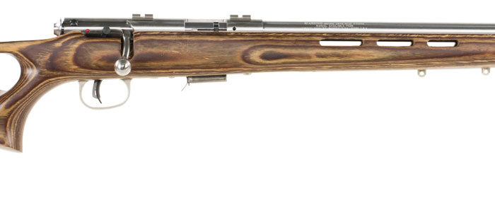 Savage Arms 96200 93R17 BTVSS Full Size 17 HMR 5+1 21" Satin Heavy Button Rifled Barrel, Satin Drilled & Tapped Stainless Steel Receiver, Natural Brown Thumbhole Laminate Stock, Right Hand