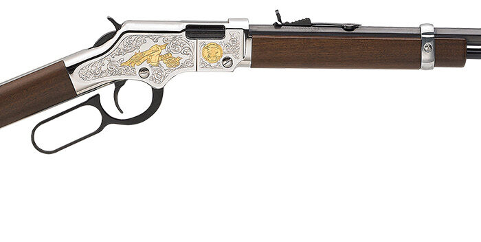 Henry H004SAT Golden Boy 2nd Amendment Tribute 22 Short,Long,LR 16 LR/21 Short 20" Nickel Plated American Walnut Right Hand