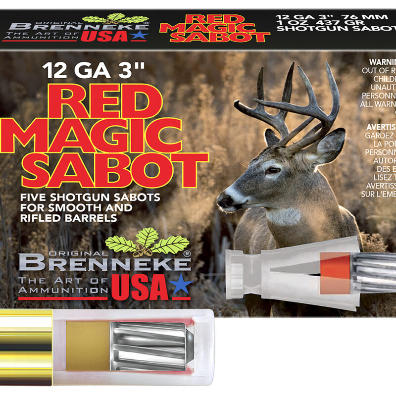 Brenneke SL123RMS Red Magic  12Gauge 3" 1oz Sabot Slug Shot 5 Per Box/50 Case