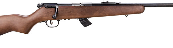 Savage Arms 60703 Mark II G Youth 22 LR 10+1 19" Matte Black Button Rifled Barrel, Matte Black Drilled & Tapped Carbon Steel Receiver, Satin Brown Fixed Wood Stock, Right Hand
