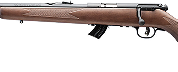 Savage Arms 50702 Mark II GL Youth 22 LR 10+1 19" Matte Black Sporter Barrel, Matte Black Drilled & Tapped Carbon Steel Receiver, Satin Brown Fixed Wood Stock, Left Hand