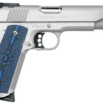Colt Mfg O5072XE Gold Cup Trophy 9mm Luger 9+1 5" Steel Barrel, Stainless Steel Serrated Slide & Frame w/Beavertail, Competition Blue G10 Grips, Ambidextrous 1 25040