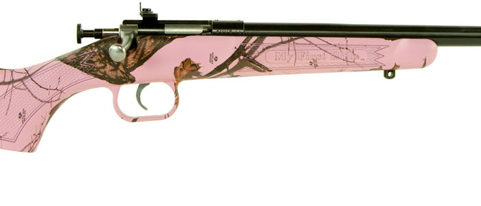 Crickett KSA2161 Youth  22 LR 1rd 16.12" Blued Single Shot Barrel, Blued Stainless Steel Receiver, Mossy Oak Pink Blaze Fixed Synthetic Stock, Right Hand