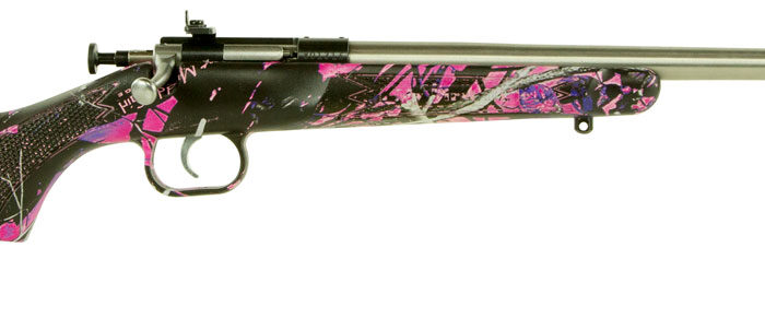 Crickett KSA2167 Youth  22 LR 1rd 16.12" Stainless Steel Barrel, Fixed Front/Adjustable Rear Peep Sights, Hydro Dipped Muddy Girl Synthetic Stock w/11.5" LOP, Rebounding Firing Pin Safety