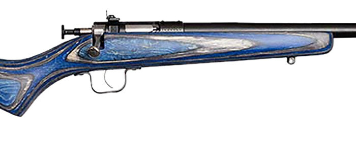 Crickett KSA2222 Youth  22 LR 1rd 16.12" Blued Barrel & Receiver, Fixed Front/Adjustable Rear Peep Sights, Blue Laminate Stock w/11.5" LOP, Rebounding Firing Pin Safety