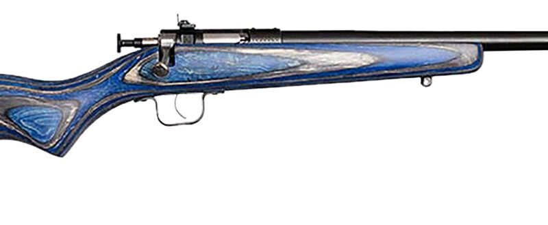 Crickett KSA2222 Youth  22 LR 1rd 16.12" Blued Barrel & Receiver, Fixed Front/Adjustable Rear Peep Sights, Blue Laminate Stock w/11.5" LOP, Rebounding Firing Pin Safety