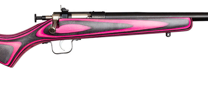 Crickett KSA2226 Youth  22 LR 1rd 16.12" Stainless Steel Barrel, Fixed Front/Adjustable Rear Peep Sights, Pink/Black Laminate Stock w/11.5" LOP, Rebounding Firing Pin Safety