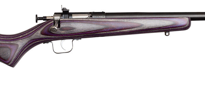 Crickett KSA2227 Youth  22 LR 1rd 16.12" Blued Barrel & Receiver, Fixed Front/Adjustable Rear Sights, Purple Laminate Stock w/11.5" LOP, Rebounding Firing Pin Safety