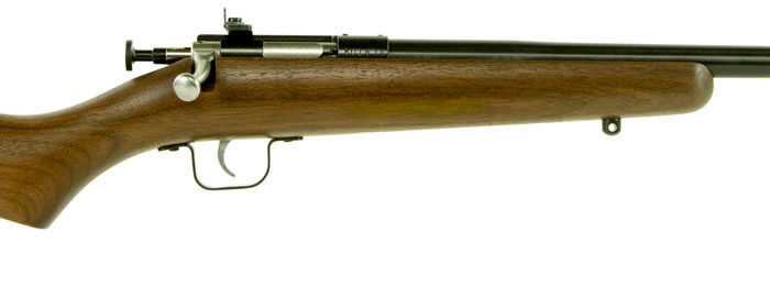 Crickett KSA2238 Youth  22 LR 1rd 16.12" Blued Barrel & Receiver, Fixed Front/Adjustable Rear Peep Sights, Walnut Stock w/11.5" LOP, Rebounding Firing Pin Safety