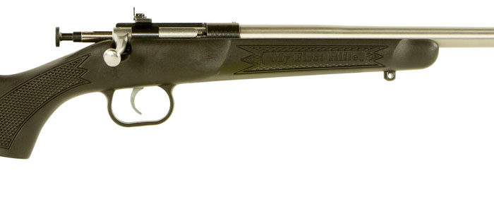 Crickett KSA2245 Youth  22 LR 1rd  16.12" Stainless Steel Barrel, Fixed Front/Adjustable Rear Peep Sights, Black Synthetic Stock w/11.5" LOP, Rebounding Firing Pin Safety