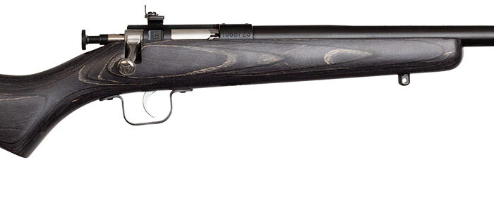Crickett KSA2244 Youth  22 LR 1rd 16.12" Blued Barrel & Receiver, Fixed Front/Adjustable Rear Peep Sight, Black Laminate Stock w/11.5" LOP, Rebounding Firing Pin Safety