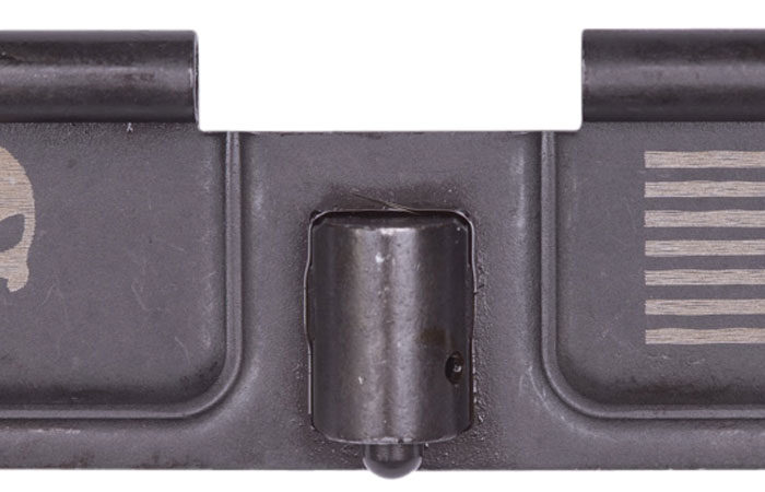 Spikes SED7005 Ejection Port Door Punisher and Flag AR-15 Black Phosphate Steel