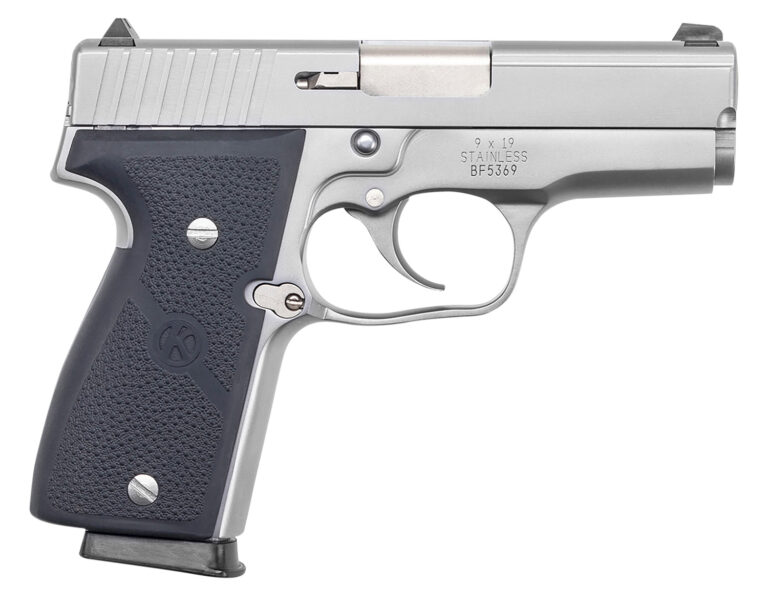 Kahr Arms K9093A K9  9mm Luger 7+1/8+1 3.47" Stainless Polygonal Rifled Barrel, Matte Serrated Stainless Steel Slide, Matte Stainless Steel Frame, Black Textured Wraparound Polymer Grip, Right Hand