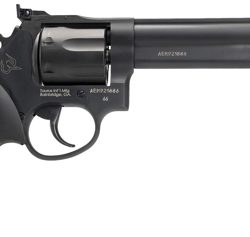 Taurus 2660061 66  38 Special +P or 357 Mag 7 Shot 6" Barrel, Overall Matte Black Oxide Finish Steel, Finger Grooved Black Rubber Grip, Adjustable Rear Sight