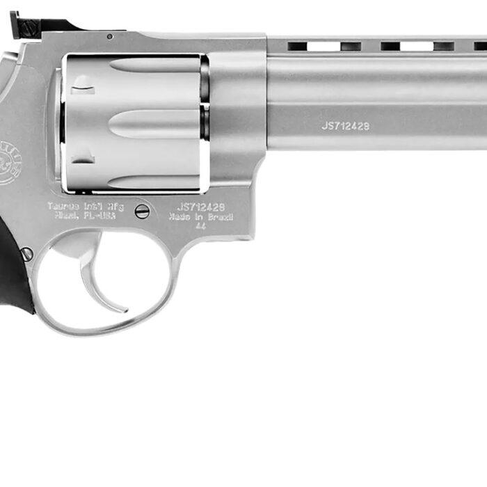 Taurus 2440069 44  44 Rem Mag 6rd 6.50" Ported Barrel, Overall Matte Finish Stainless Steel, Finger Grooved Black Rubber Grip & Adjustable Rear Sight
