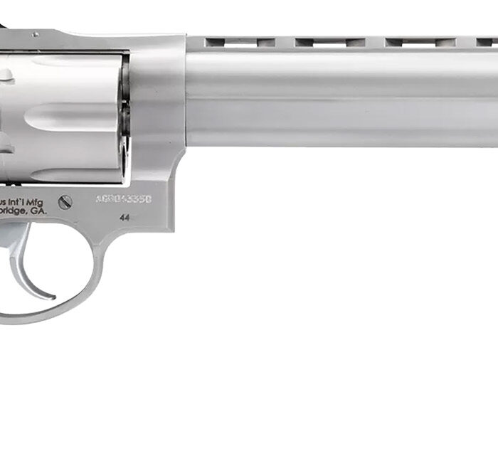 Taurus 2440089 44  Large Frame 44 Rem Mag 6rd 8.37" Matte Stainless Ported Barrel, Matte Stainless Cylinder & Frame, Black Finger Groove Rubber Grip, Transfer Bar Safety Exposed Hammer