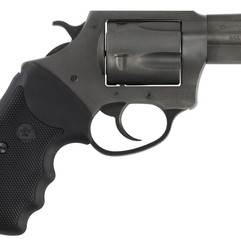 Charter Arms 64420 Bulldog  Large 44 S&W Spl 5 Shot, 2.50" Black Nitride Steel Barrel, Cylinder & Frame w/Black Finger Grooved Rubber Grip, Exposed Hammer