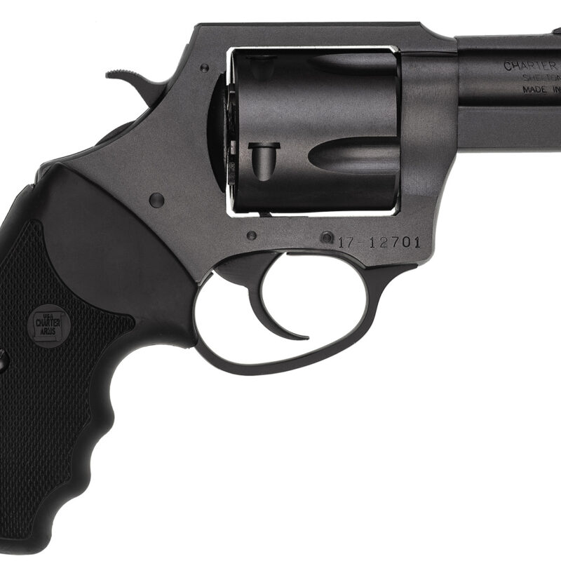 Charter Arms 64520 Pitbull  45 ACP, 5 Shot 2.50" Black Nitride Steel Barrel, Cylinder & Frame w/Black Finger Grooved Rubber Grip