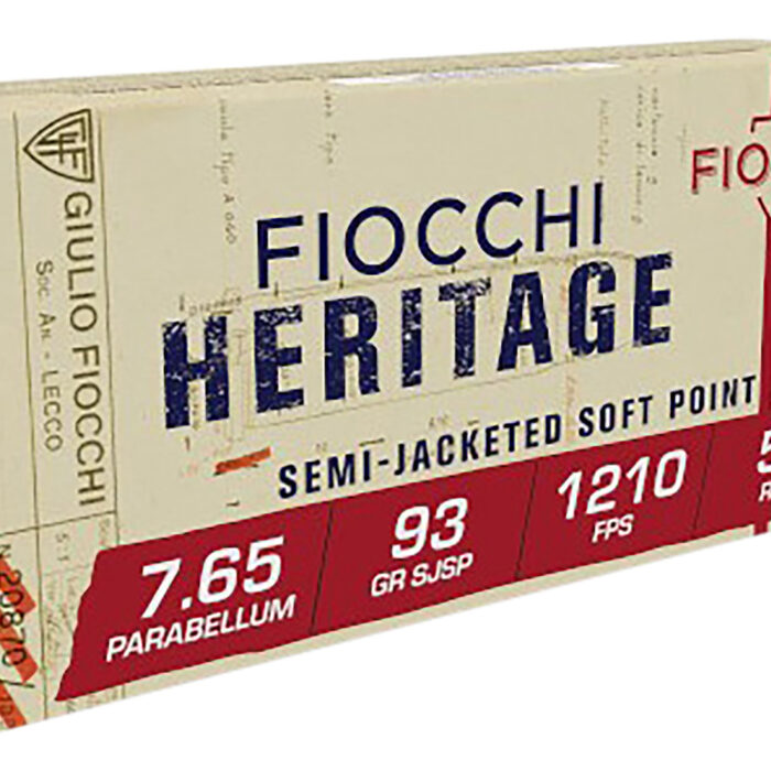 Fiocchi 765B Heritage  7.65x21mmParabellum 93gr Semi Jacketed Soft Point 50 Per Box/20 Case