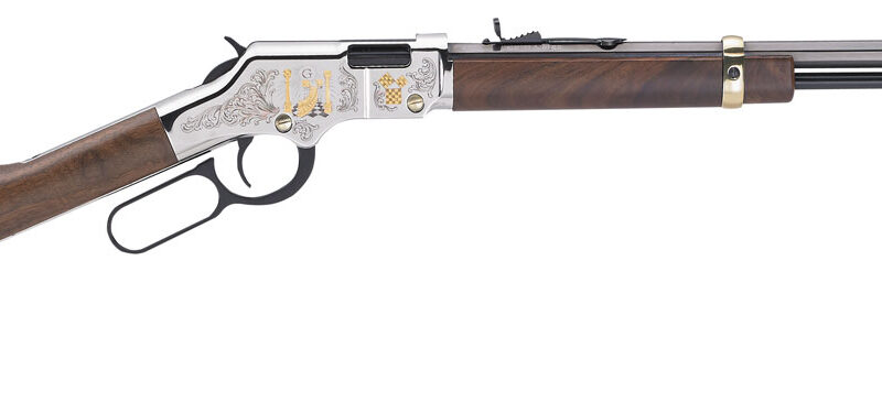 Henry H004MAS Golden Boy Freemasons Tribute Full Size 22 Short, 22 Long, 22 LR, 16 LR/21 Short, 20" Blued Barrel, Nickel-Plated Metal Finish & American Walnut Stock Right Hand