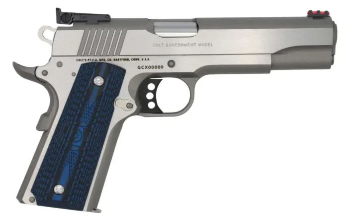 COLT 1911 GOLD CUP LITE SERIES 70 38 SUPER STS BLUE GRIPS 5" 9+1 - Image 2