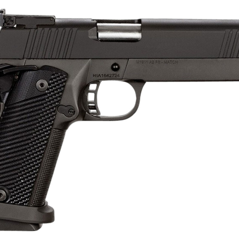 Rock Island 51738 Pro Ultra Match HC 40 S&W Caliber with 5" Barrel, 16+1 Capacity, Overall Black Parkerized Finish Steel, Beavertail Frame, Serrated Slide & Black G10 Grip