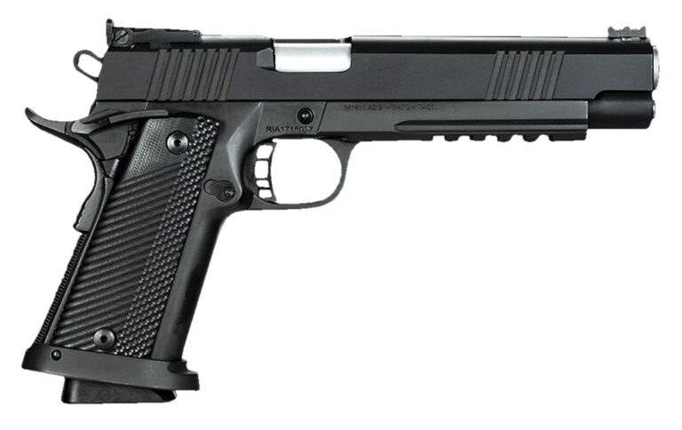 Rock Island 52000 Pro Ultra Match HC 10mm Auto Caliber with 6" Barrel, 16+1 Capacity, Overall Black Parkerized Finish Steel, Picatinny Rail/Beavertail Frame, Serrated Slide & Black G10 Grip