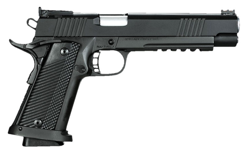 Rock Island 52000 Pro Ultra Match HC 10mm Auto Caliber with 6" Barrel, 16+1 Capacity, Overall Black Parkerized Finish Steel, Picatinny Rail/Beavertail Frame, Serrated Slide & Black G10 Grip