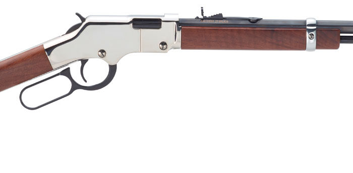Henry H004SM Golden Boy Silver 22 WMR Caliber with 12+1 Capacity, 20" Blued Barrel, Nickel-Plated Metal Finish & American Walnut Stock Right Hand (Full Size)