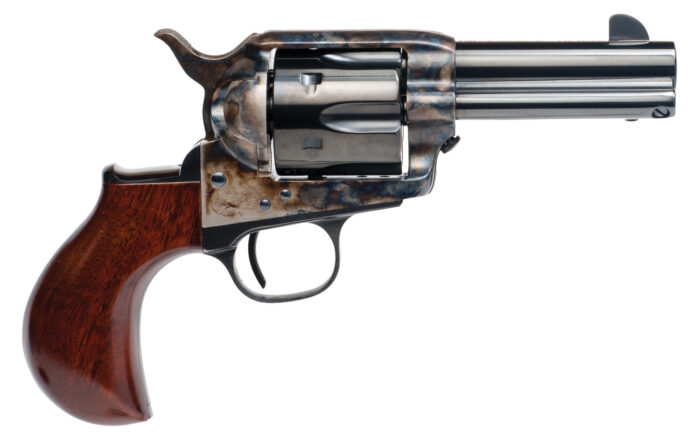 Cimarron CA346 Model P Thunder 45 Colt (Long Colt) 6 Shot 3.50" Blued Stainless Steel Barrel, Blued Cylinder, Color Case Hardened Steel Frame, Birdshead Walnut Grip, Exposed Hammer