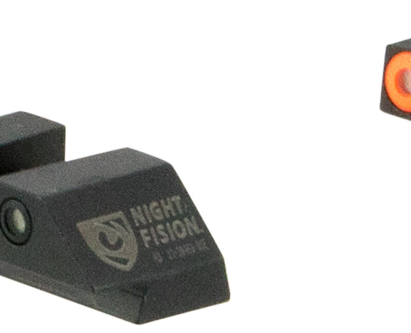 Night Fision GLK001003OGW Tritium Night Sights For Glock  Green Tritium Orange Outline Front Sight- Green Tritium White Outline Rear Sight Glock 17/17L/19/22