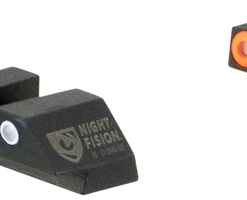 Night Fision GLK003003OGW Tritium Night Sights For Glock  Green Tritium Orange Outline Front Sight- Green Tritium White Outline Rear Sight Glock 42/43/43X