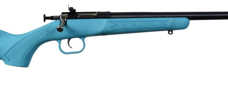 Crickett KSA2302 Youth  22 LR 1rd 16.12" Blued Barrel & Receiver, Fixed Front/Adjustable Rear Peep Sights, Blue Synthetic Stock w/11.5" LOP, Rebounding Firing Pin Safety