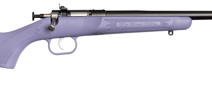 Crickett KSA2306 Youth  22 LR 1rd 16.12" Blued Barrel & Receiver, Fixed Front/Adjustable Rear Peep Sights, Purple Synthetic Stock w/11.5" LOP, Rebounding Firing Pin Safety