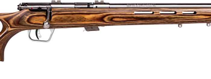 Savage Arms 25725 Mark II BTVS Full Size 22 LR 5+1 21" Satin Heavy Button Rifled Barrel, Satin Drilled & Tapped Stainless Steel Receiver, Satin Brown Thumbhole Laminate Stock, Right Hand
