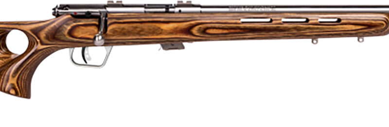Savage Arms 25725 Mark II BTVS Full Size 22 LR 5+1 21" Satin Heavy Button Rifled Barrel, Satin Drilled & Tapped Stainless Steel Receiver, Satin Brown Thumbhole Laminate Stock, Right Hand