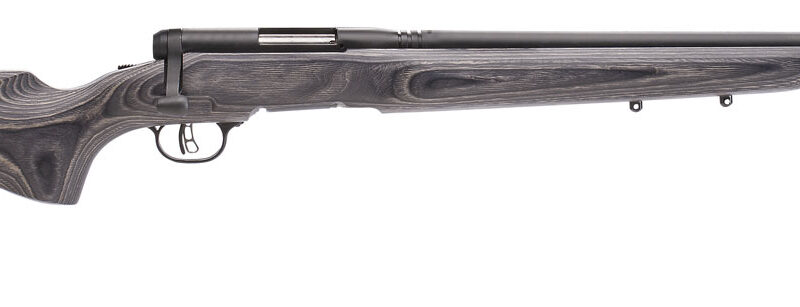 Savage Arms 96970 B.MAG  Full Size 17 WSM 8+1 22" Matte Black Heavy Barrel, Matte Black Drilled & Tapped Carbon Steel Receiver, Satin Gray Varmint Beavertail Laminate Stock, Right Hand