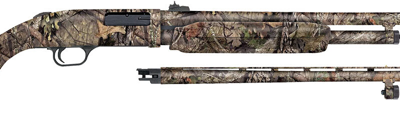 Mossberg 54183 500 Combo 20 Gauge 5+1 3" 26" Overall Mossy Oak Break-Up Country, Vent Rib/24" Slugster Barrels,  Fixed Synthetic Stock, Fully Rifled Bore Choke