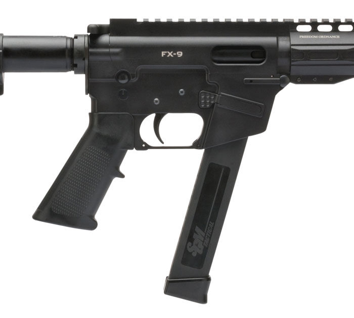 Freedom Ordnance FX9P8 FX-9  9mm Luger 8.25" 33+1 Black Hard Coat Anodized Black Polymer Grip KAK Shockwave Pistol Brace