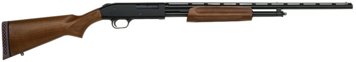 Mossberg 50104 500 All Purpose Full Size 410 Gauge Pump 3" 5+1 24" Blued Vent Rib Barrel, Blued Integral Scope Mount Steel Receiver, Fixed Hardwood Stock, Right Hand, Accu-Set Chokes