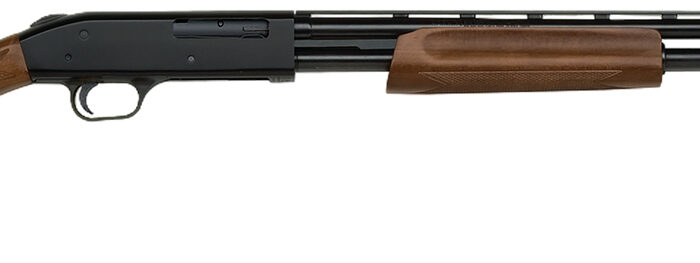 Mossberg 50104 500 All Purpose Full Size 410 Gauge Pump 3" 5+1 24" Blued Vent Rib Barrel, Blued Integral Scope Mount Steel Receiver, Fixed Hardwood Stock, Right Hand, Accu-Set Chokes