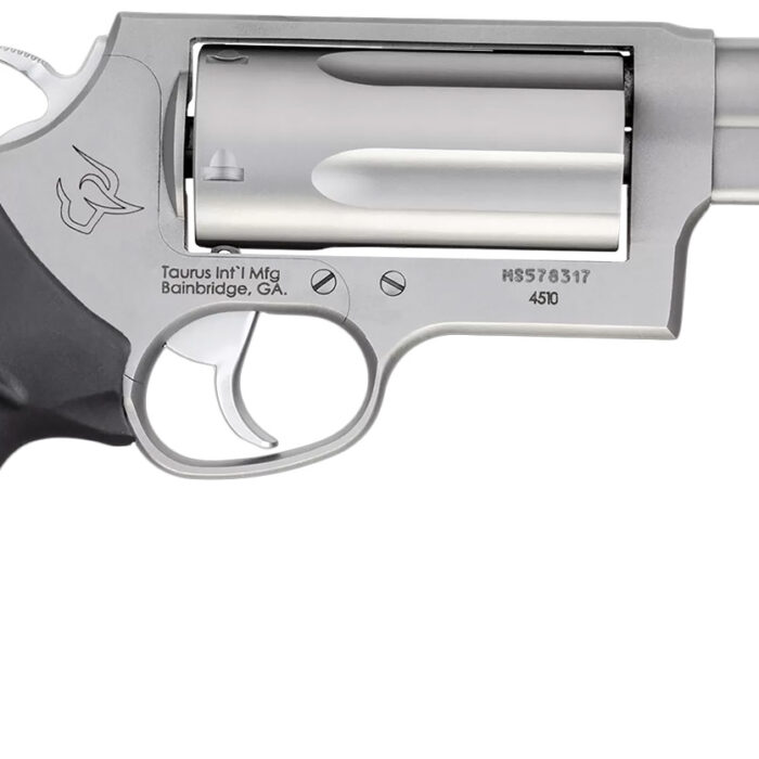 Taurus 2-441039MAG Judge Magnum Compact 45 Colt (LC)/410 Mag 5rd, 3" Matte Stainless Steel Barrel, Cylinder & Frame, Black Finger Groove Grip, Exposed Hammer