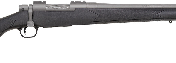 Mossberg 28006 Patriot  7mm-08 Rem 5+1 22" Stainless Cerakote Fluted Barrel, Stainless Cerakote Receiver Drilled & Tapped, Black Fixed Synthetic Stock, Right Hand
